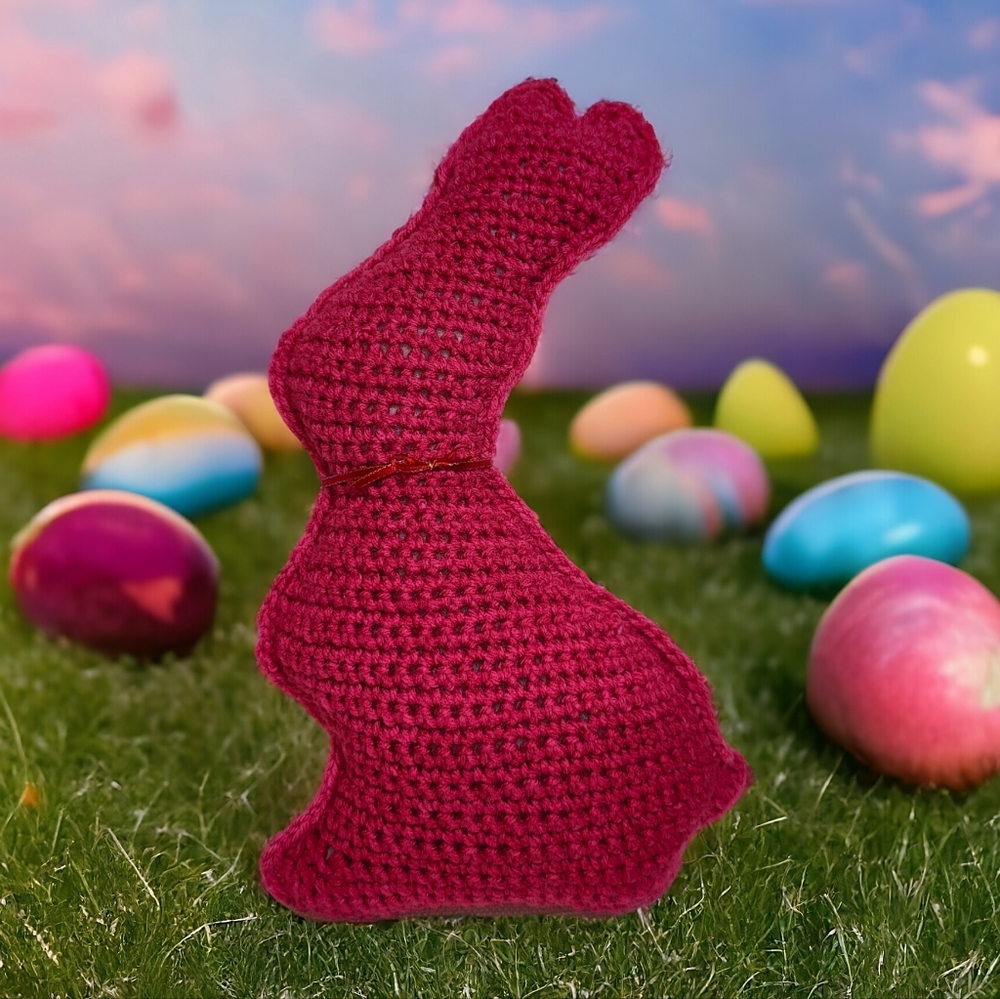 Handmade Crochet Chocolate Easter Bunny Pillow Stuffed Animal Toy